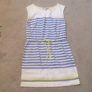 Blue and yellow striped LOFT dress